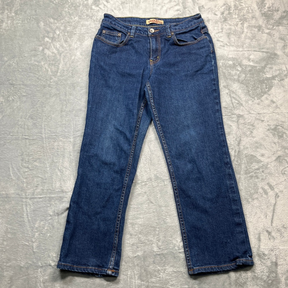 Paris Blues Jeans Women Size 8 Dark Blue Straight Leg Stretch Mid Rise Y2K Style